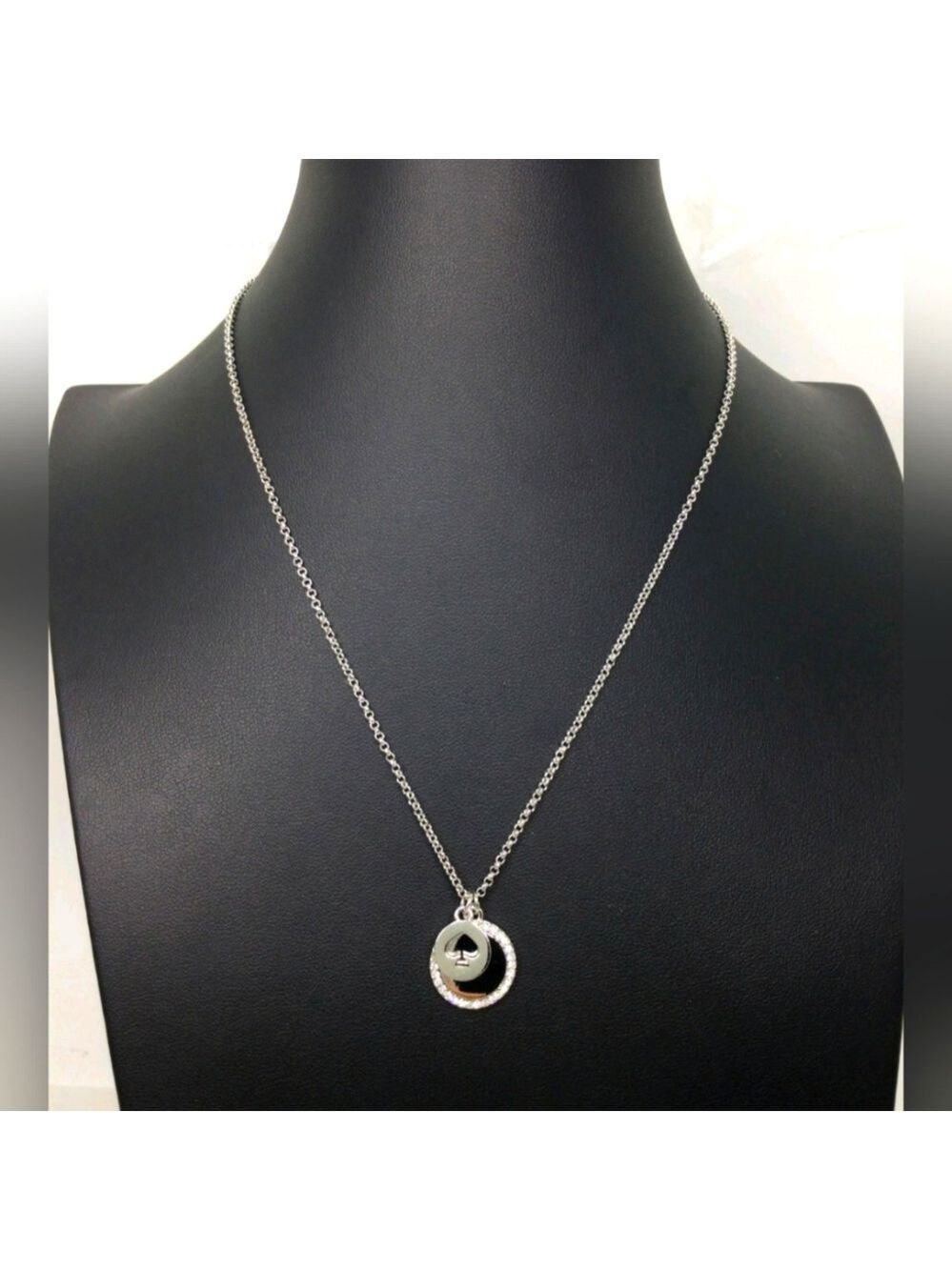 NWT Kate Spade New York Spot The Spade Silvertone Necklace 18"